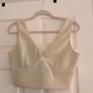 Cream Crop Top - Size L - Lush